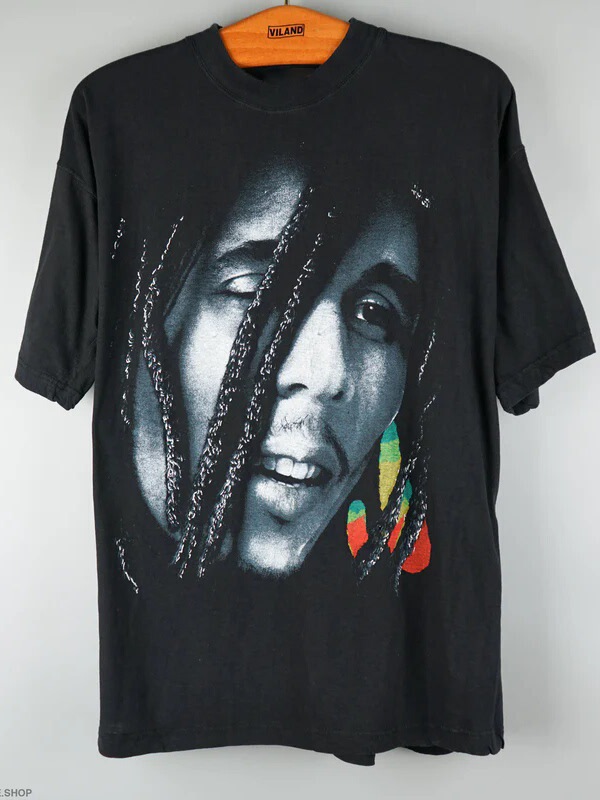 Reggae Music Godfather Jamaica Rock Punk Music American Retro Loose Direct Spray Men's and Women's T-Shirt