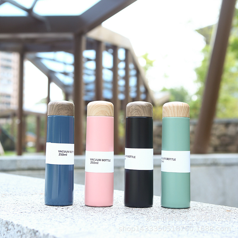 新しいかわいいミニ小型ポケットカップ木目携帯小容量ステンレス保温カップコップ|undefined