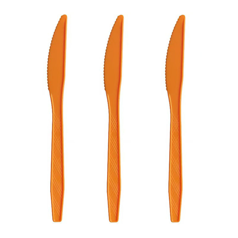 25 piezas transfronterizas Amazon PS desechable de plástico cuchillo, tenedor y cuchara vajilla de tres piezas conjunto de banquete de la torta del partido