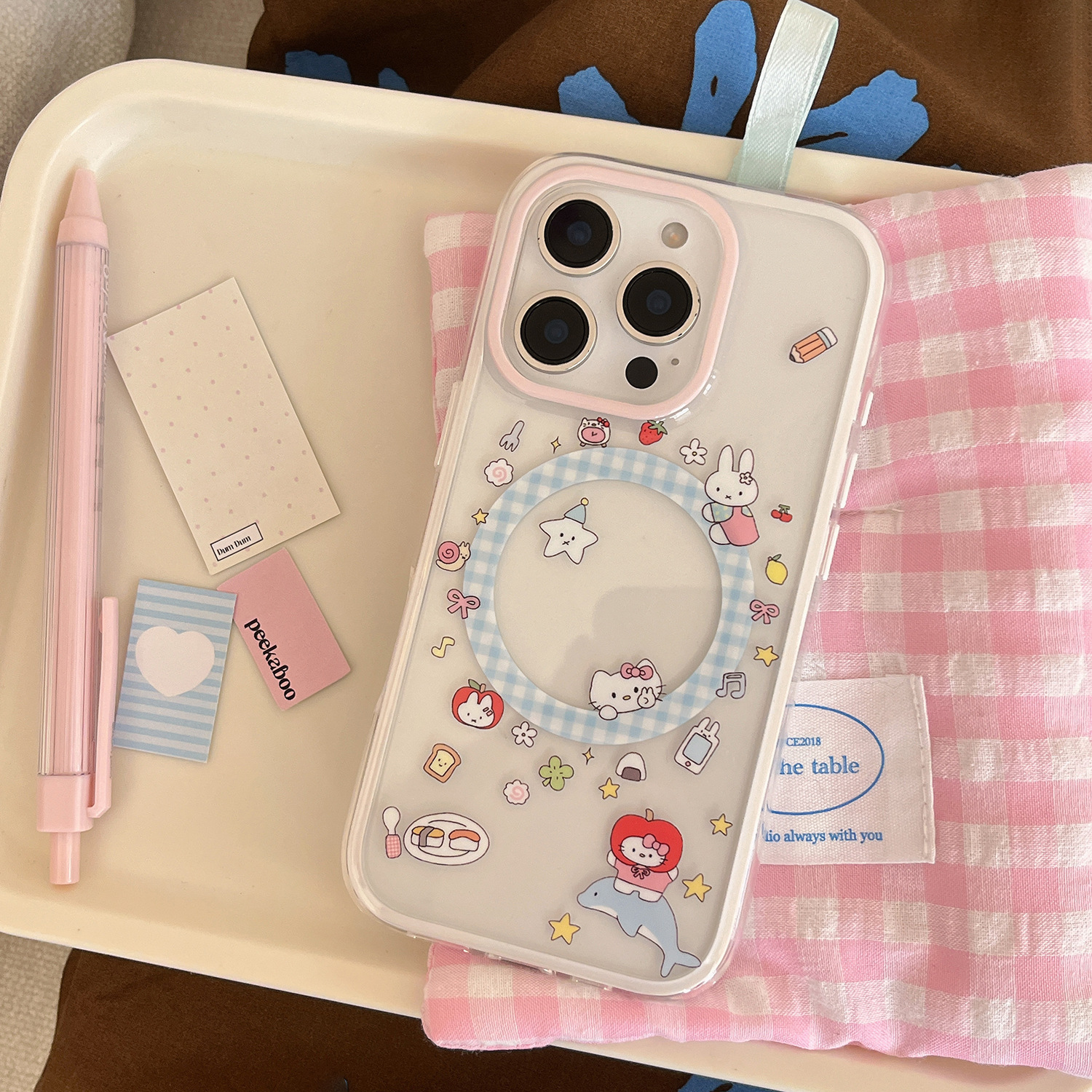 Dibujos animados lindo gato KT para Apple 16ProMax funda para teléfono móvil 15Pro dos en uno 14/13 atracción magnética 15PM hembra