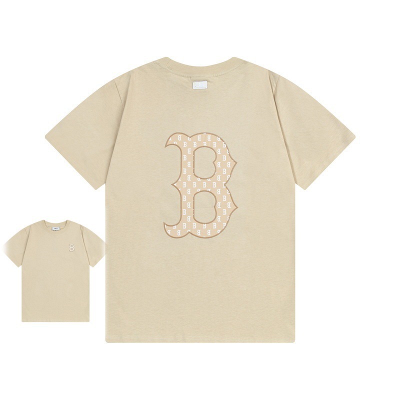 クロスボーダー MLB&NY ベーシックプリント高品質レディース T メンズ半袖コレクション共同ブランドの純綿通気性ボトリングシャツ|undefined