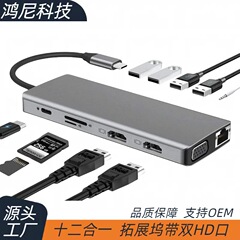 工場卸売 Type-c ドッキング ステーション 12-in-1 ドッキング ステーション デュアル hdmiMTS マルチスクリーン ギガビット ネットワーク ポート クロスボーダー