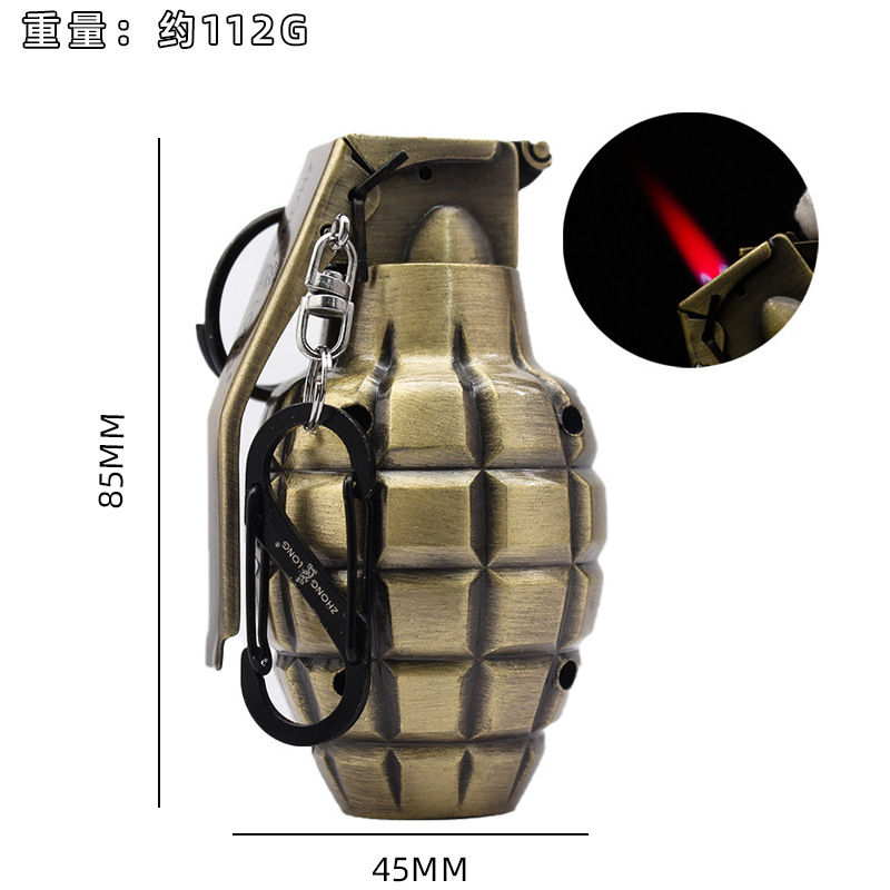 Zhonglong creativo inflable directo encendedor a prueba de viento llama roja adornos personales tabaco de metal al aire libre al por mayor