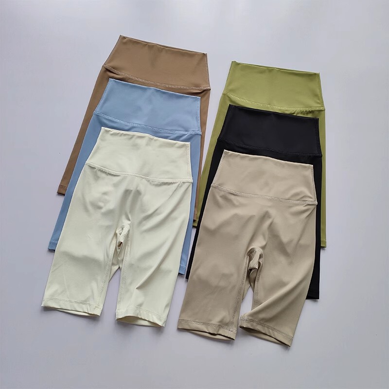 Naked Five-point Yoga Pants Women's High-waist Running Fitness Wear Riding Pants No Embarrassment Line Quick-drying Hip-lifting Sports Shorts