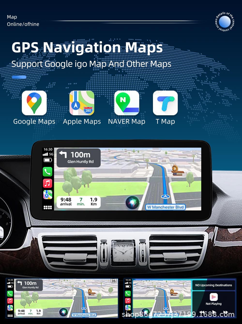 10.25inch Suitable for Mercedes-Benz E-Class W212 Car Navigation Central Control All-In-One Player Carplay Navigation Screen