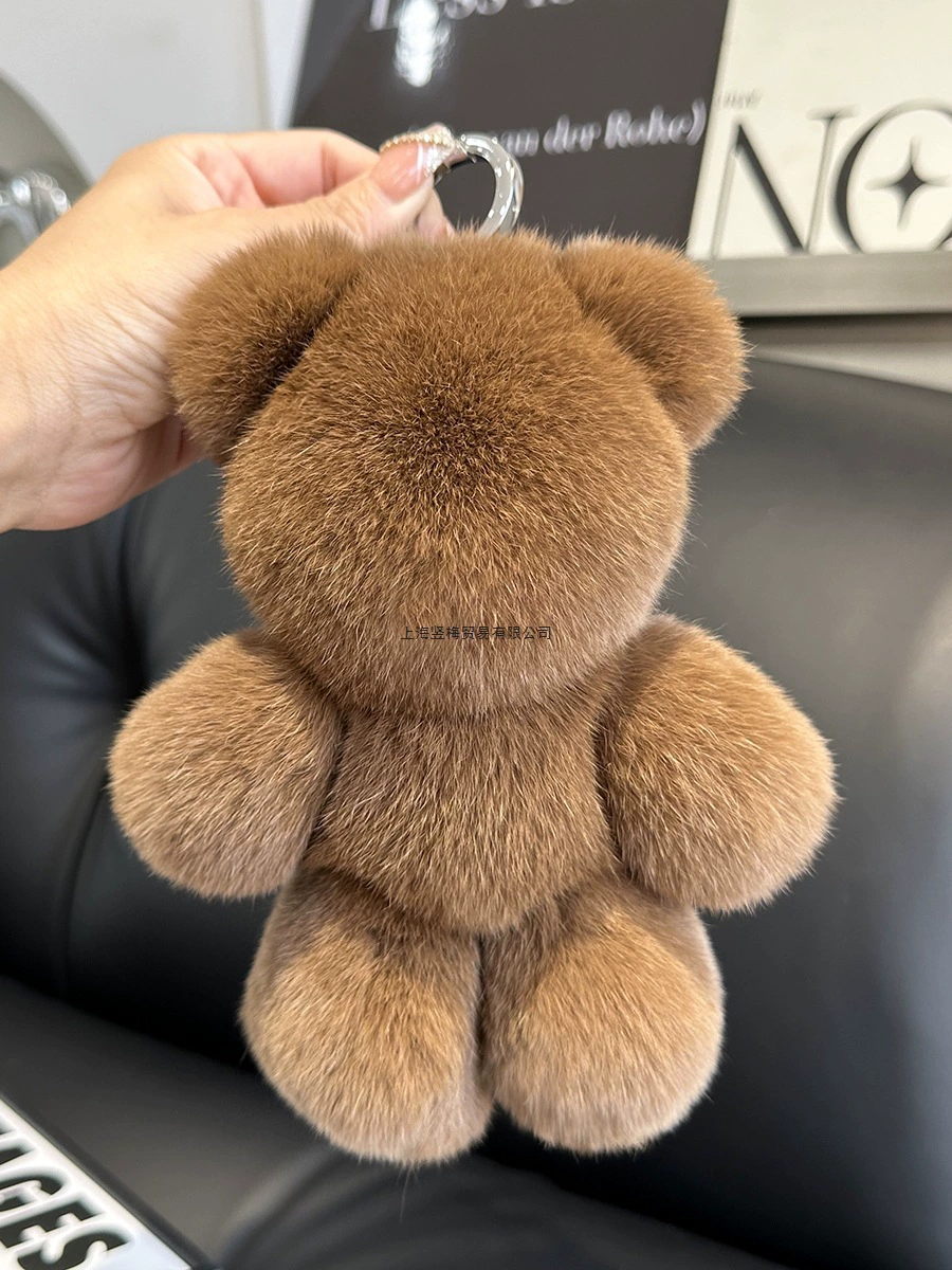 2025 Новый стиль, маленький коричневый медвежонок, автомобильный брелок, подвеска, милая плюшевая кукла, украшение для рюкзака, подарок.