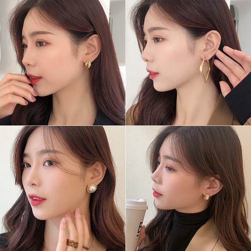 925 silver needle fashion earrings for women, Korean temperament earrings, long tassel earrings, European and American slimming geometric earrings