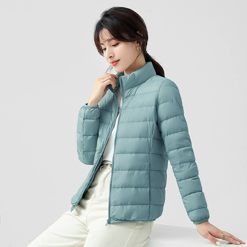 Тонкий пуховик может быть открыт для женского короткого осеннего и зимнего трансграничного легкого воротника для легкого живого теплого тонкого пальто