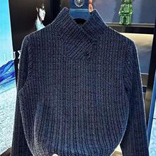 秋冬季新款纳帕领男士卫衣时尚休闲高品质修身保暖打底衫舒适潮流