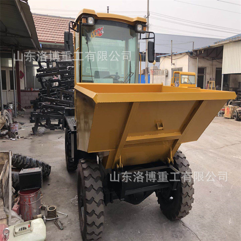前卸式翻斗车 微型自卸柴油装载运输车农用3吨四驱液压工程翻斗车