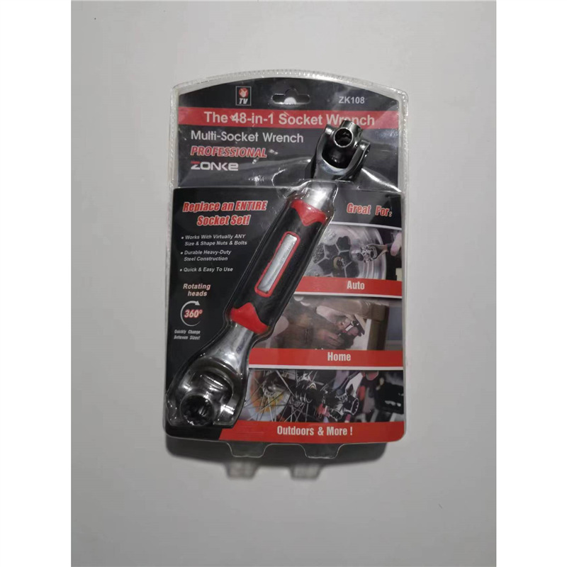 Llave de trinquete de doble cabeza ciruela de ocho en uno métrico del fabricante manguito giratorio universal a prueba de explosiones de múltiples cabezales 48 en uno