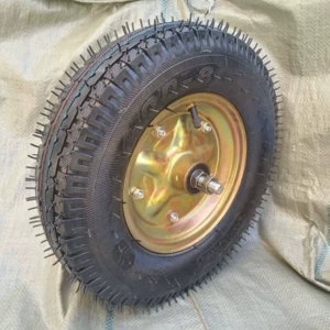 400-8 inflatable wheel 16inch rubber wheel for small trolley tiger cart 40cm tire single wheel with axle unicycle wheel