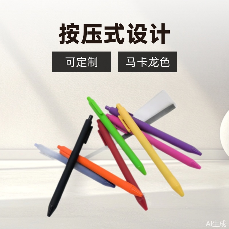 Manufacturer Customized Macaron Colorful Fruit Gel Pen Printable Logo Pure Color Press Spray Glue Student Pen