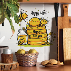 外貿卡通蜜蜂蜂蜜兒童臥室玄關家居裝飾牆貼畫貼紙自粘批發跨境