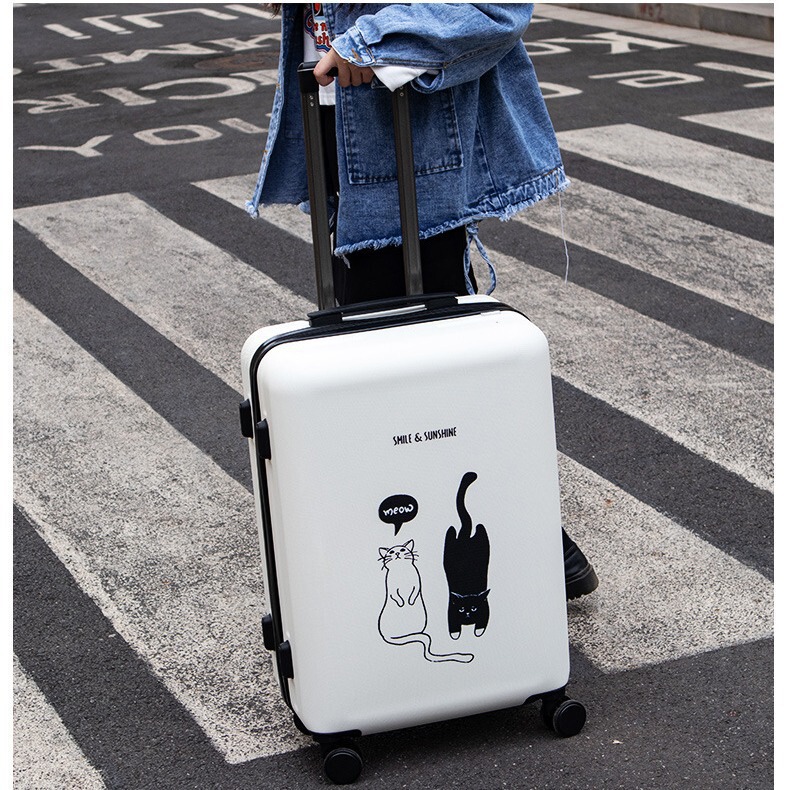 Wholesale Personalized Creative Luggage Suitcase for Women with Universal Wheels, Carry-On Suitcase, 20inch Printed Logo Small Password Lock Suitcase