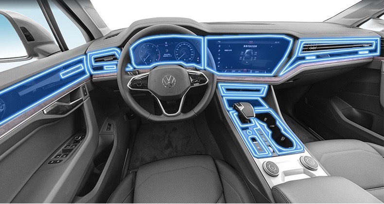Suitable for the New Volkswagen Touareg Interior Protective Film Central Control Instrument Navigation Gear Film Screen Car Decoration Supplies