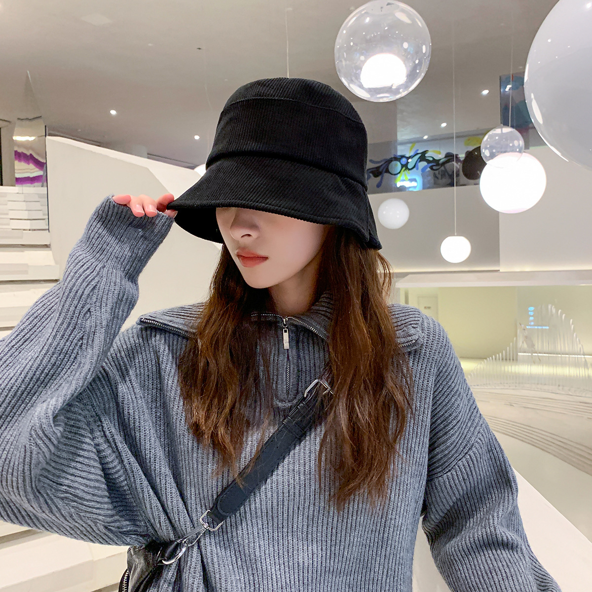 Pure Color Hat Korean Fashion Trend Split Corduroy Fisherman Hat display picture 15