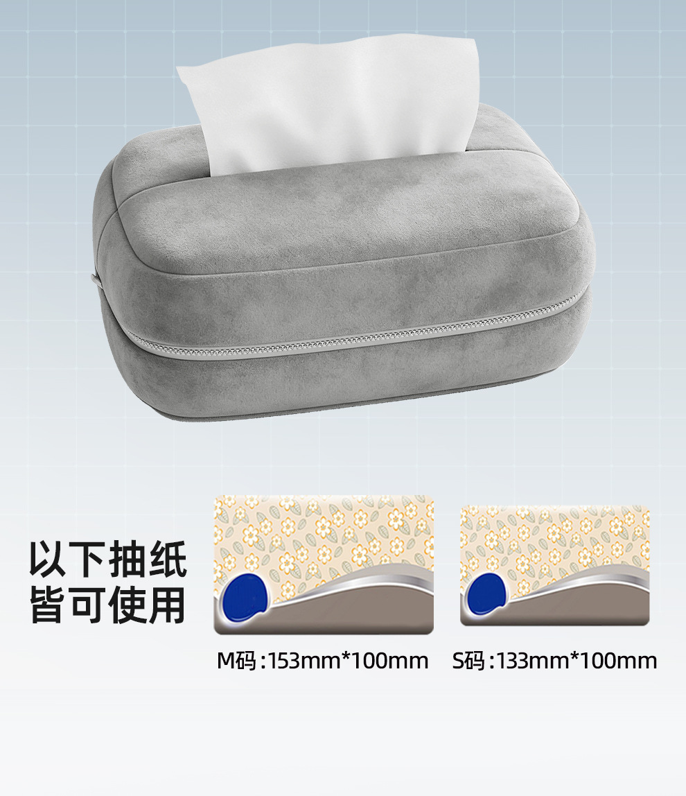 Car seat back-mounted tissue bag, multifunctional armrest box tissue dispenser, passenger-side tissue box, in-car tissue box
