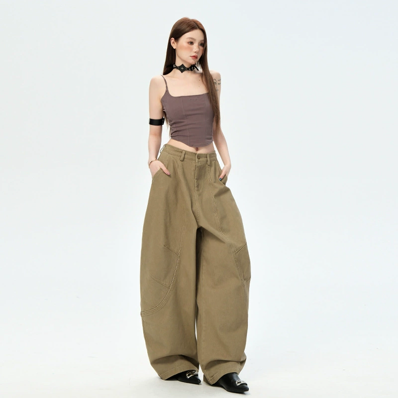 Брюки женские цветные джинсовые, американский стиль, клёш, размеры XS–XL