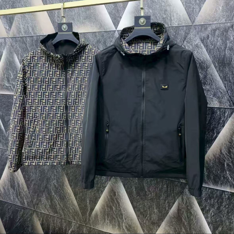 European Men's Spring and Autumn Double-Sided Slim-Fit European-Style Hooded Jacket New Fashion Trendy Casual Handsome Jacket European Men's Spring and Autumn Double-Sided Slim-Fit European-Style Hooded Jacket New Fashion Trendy Casual Handsome Jacket