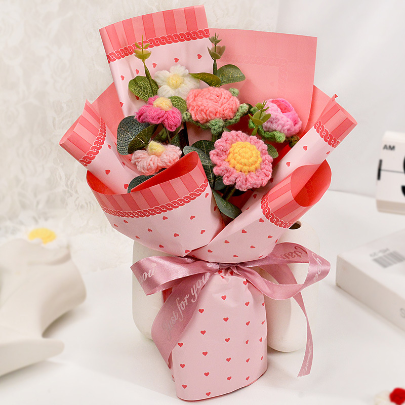 데이지 장미 꽃다발-핑크