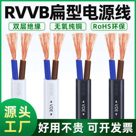 批发VDE扁形护套0.3/0.5/0.75平方纯铜主机显示器打印机电源线