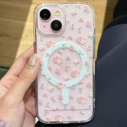 Suitable for Apple iPhone 16 Pro Max phone case transparent Apple iPhone case magnetic sticker lens protector case magnetic ring