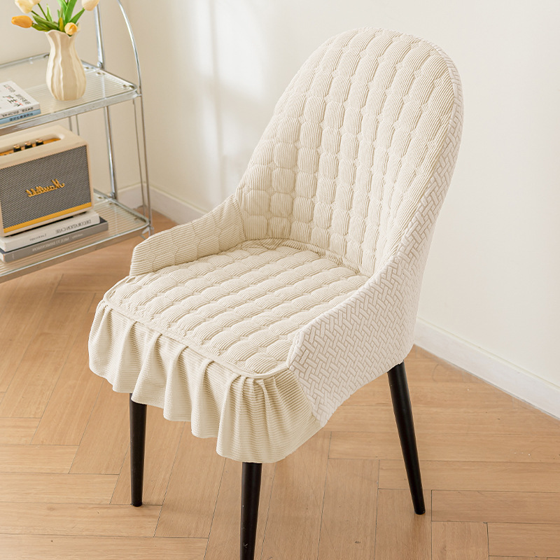 2025 nuevo engrosado cubierta de silla de algodón de lujo ligero de alto nivel sensación cubierta de sillón de comedor cubierta de taburetes todo incluido fábrica directa