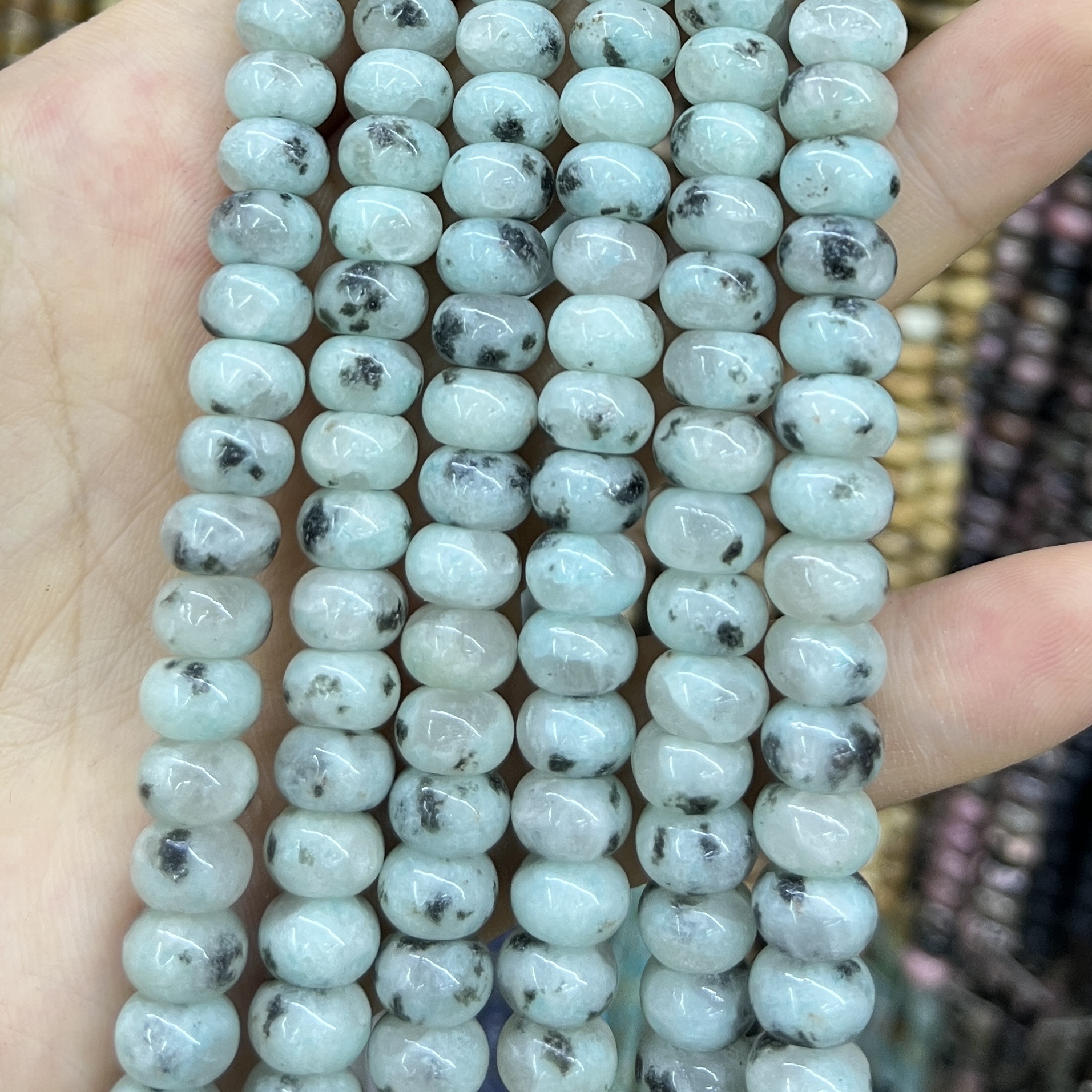 Piedra natural 5 * 8 Abaco Piedra Shoushan DIY accesorios de joyería collar de cuentas separadoras cuentas de posicionamiento cuentas al por mayor