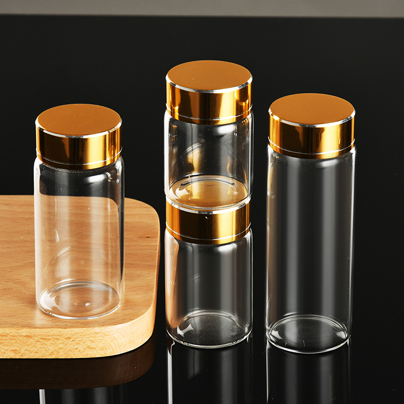 37mm wish bottle transparent glass bottle control bottle sealed small bottle aluminum cap decoration drifting bottle flower tea empty bottle wholesale