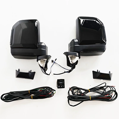 Rearview mirror/rearview mirror – for Toyota 24-year-old Land Cruiser - gloss-black-with-folding-illuminatedrearview-mirror-set-left-right