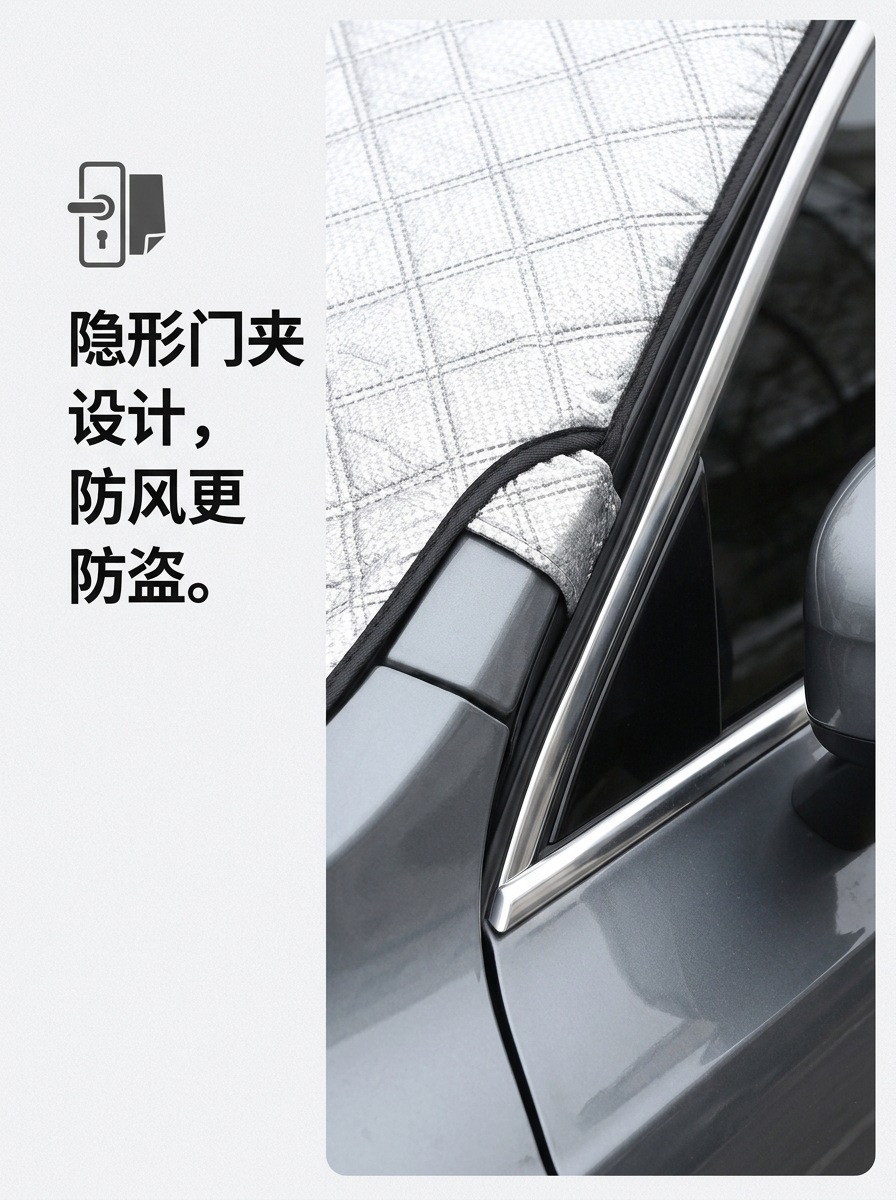 Car snow cover for front windshield, snow protection car cover, sunshade, snow protection, frost protection, anti-freeze, winter windshield and rear car cover