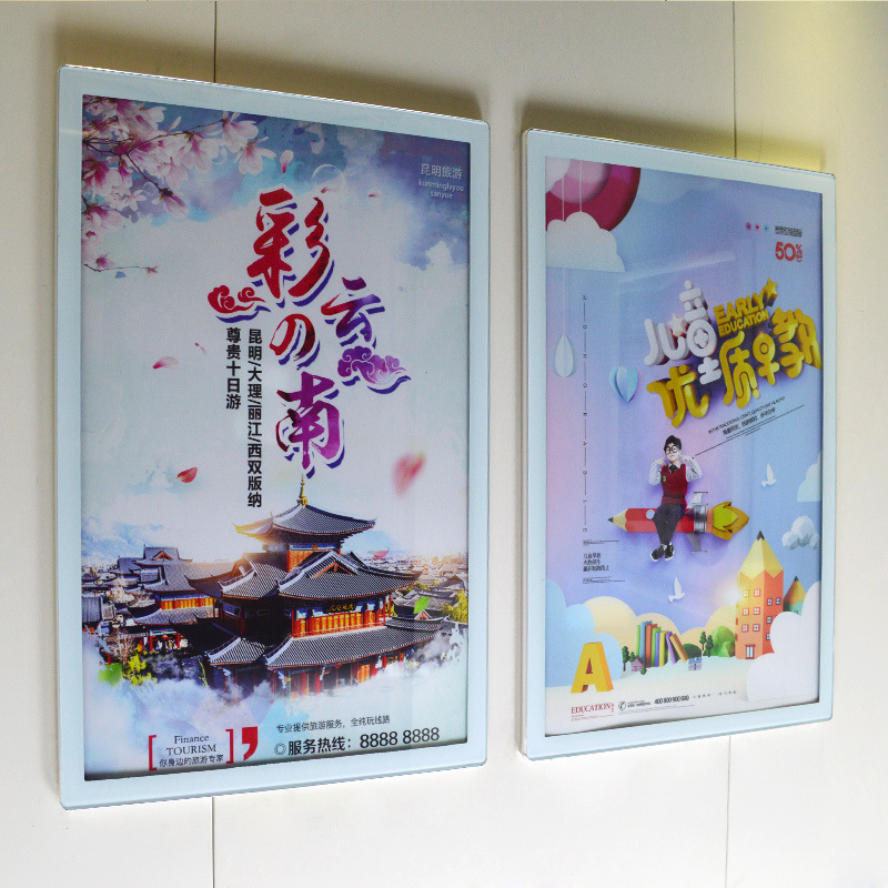 Rounded corner poster frame picture frame railing media display board elevator poster frame poster advertising display board elevator picture frame