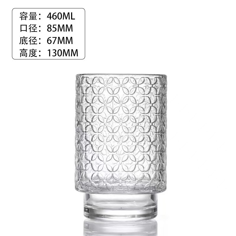 Glas de vela transparente engrosada en relieve candelabro de incienso hecha por sí mismo vasos de vela DIY recipiente de cera de boca grande adornos candelabro
