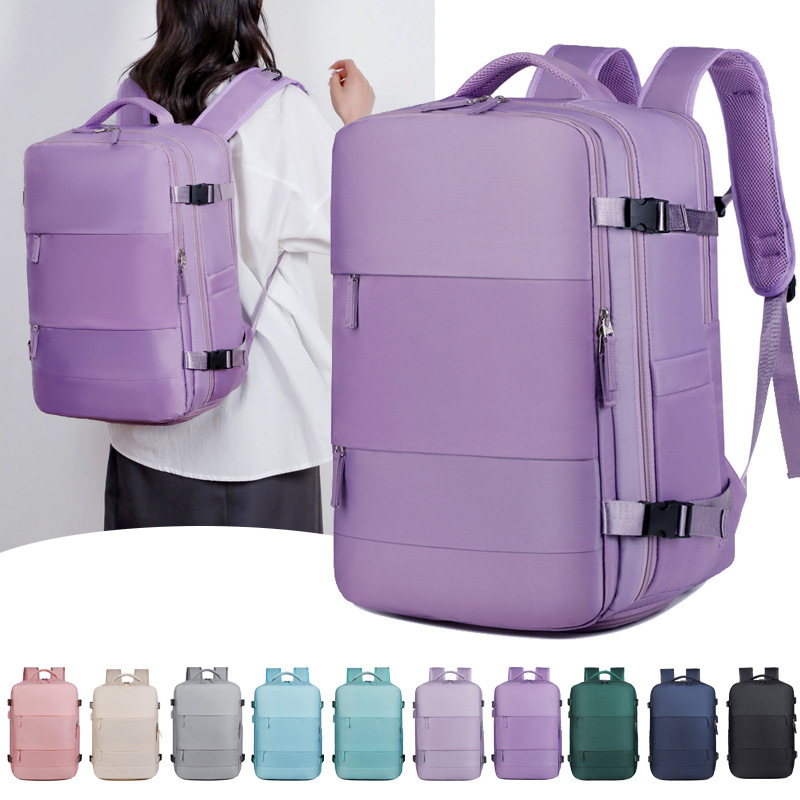 Cross-Border New Travel Backpack for Women, Large Capacity, Multi-Functional Luggage Bag, School Bag for Middle School Students, Travel Backpack for Men