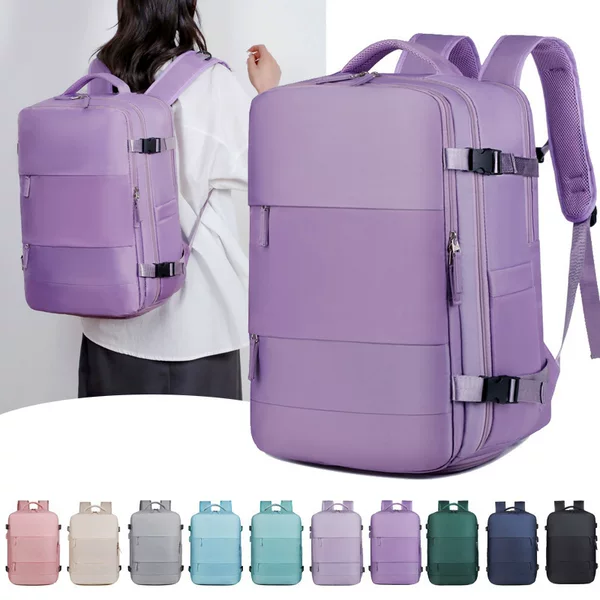 Cross-Border New Travel Backpack for Women, Large Capacity, Multi-Functional Luggage Bag, School Bag for Middle School Students, Travel Backpack for Men