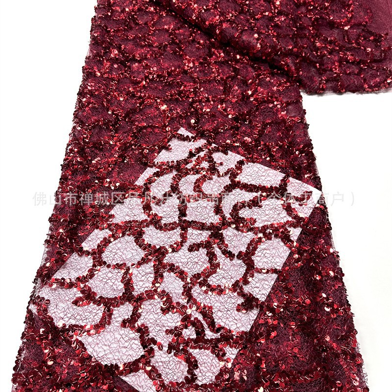 Nueva venta al por mayor DIY vestido de moda cena vestido de tela de cuentas de tela de diafragma de red desordenada image 1
