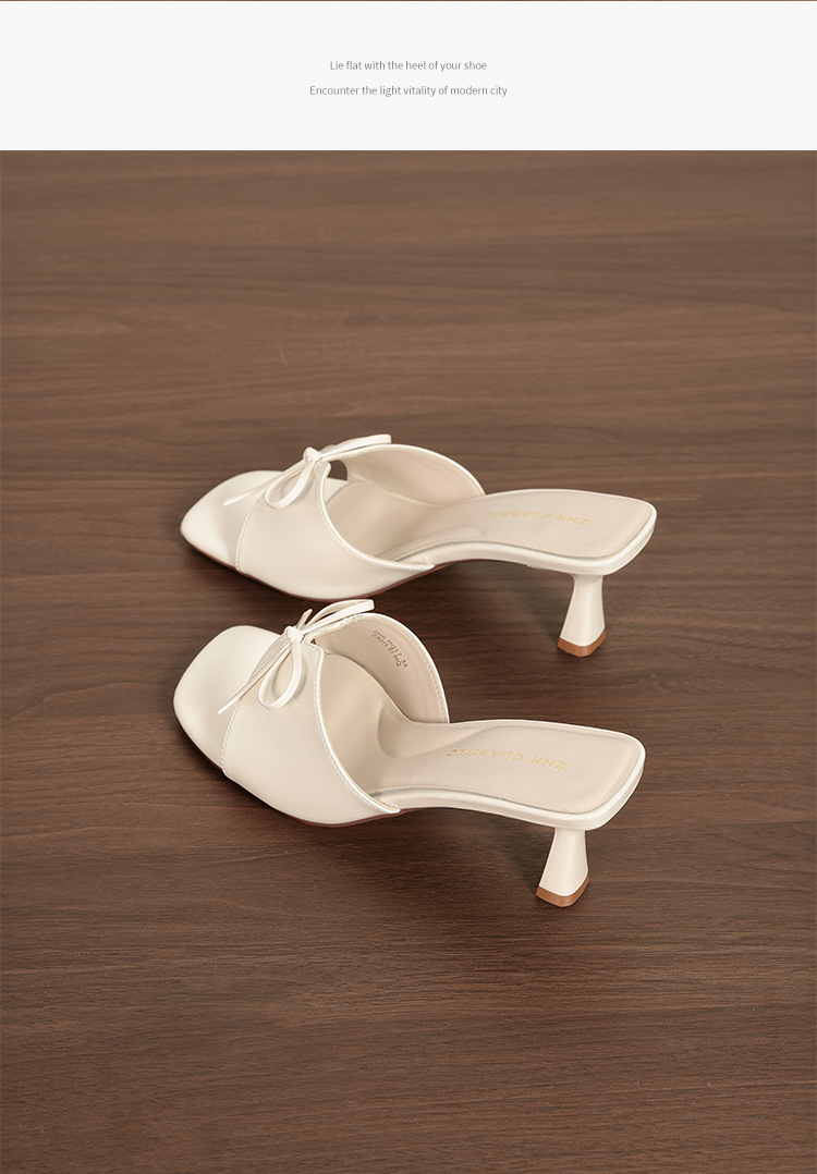 Sandal cao gót nữ hở mũi quai ngang màu nude — MQ17 khỏa thân màu hồng chi tiết 19