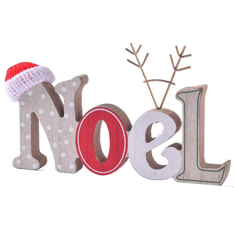 クロスボーダークリスマス木製ノエルレターオーナメントクリスマスデコレーションクリエイティブデスクトップウィンドウレターオーナメント|undefined