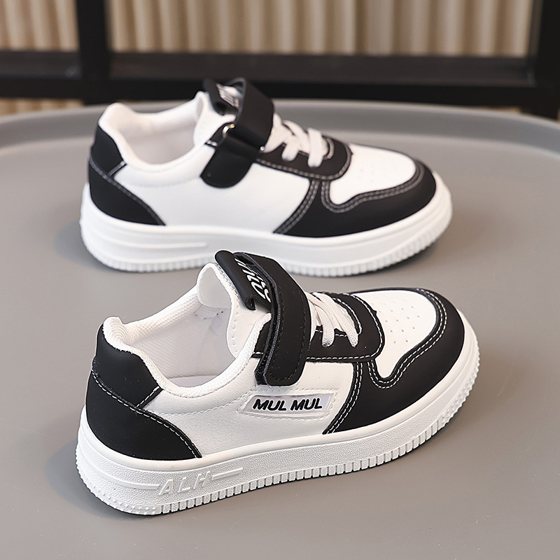 Zapatos blancos para niños, zapatos deportivos para niños y niñas, zapatillas de deporte de cuatro estaciones, zapatos antideslizantes de suela suave para niños grandes de primavera y otoño