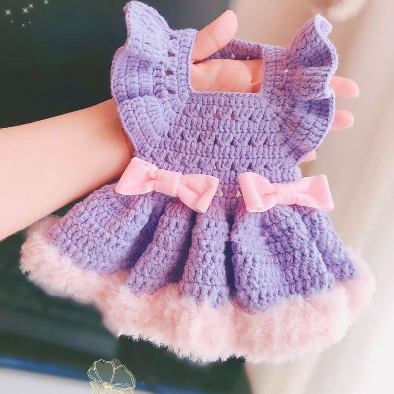 小狗狗衣服秋冬装泰迪博美比熊小型幼犬毛衣线衣宠物猫咪衣服绢花|undefined