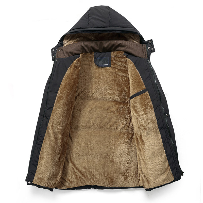 Abrigo acolchado de algodón para hombres Abrigo acolchado de algodón grueso con forro polar Otoño e invierno Papá de hombre de mediana edad usa abrigo cálido Chaqueta acolchada de algodón de mediana edad y ancianos al por mayor