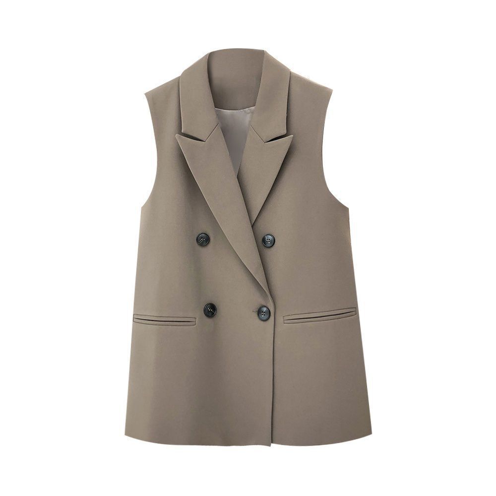 Caballo chaleco negro temperamento femenino primavera y otoño casual nuevo traje sin mangas de moda universal image 4
