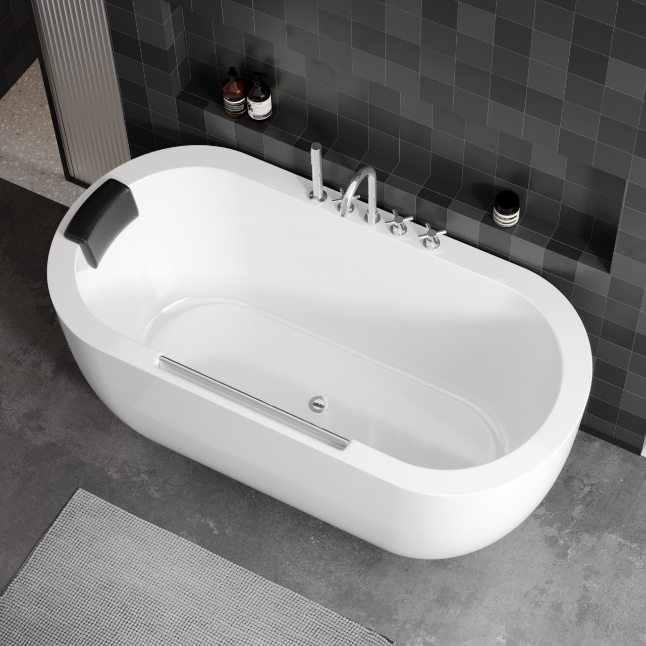 Acrylic Double-Layer Insulated Small-Sized Freestanding Bathtub for Home Use, Guesthouses, Adult Hotels, Light Luxury Bathroom Bathtub