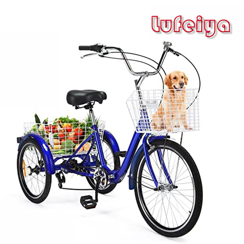 Lufeiya Folding Tricycle with 7 Gears, Front Basket, and Customizable Features