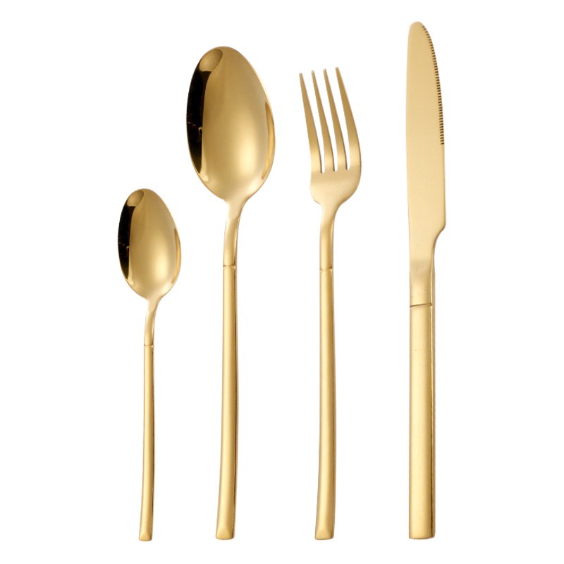 Traje de vajilla de acero inoxidable transfronterizo Cuchara de caballero Cuchara de sopa de mango largo Cuchara de hogar Cuchara de postre occidental Cuchillo de tenedor