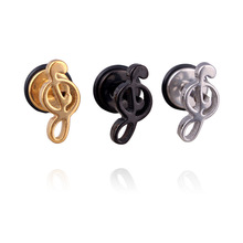 韩版时尚简约音符钛钢高级感女耳钉地摊批发 淘宝 速卖通跨境热卖