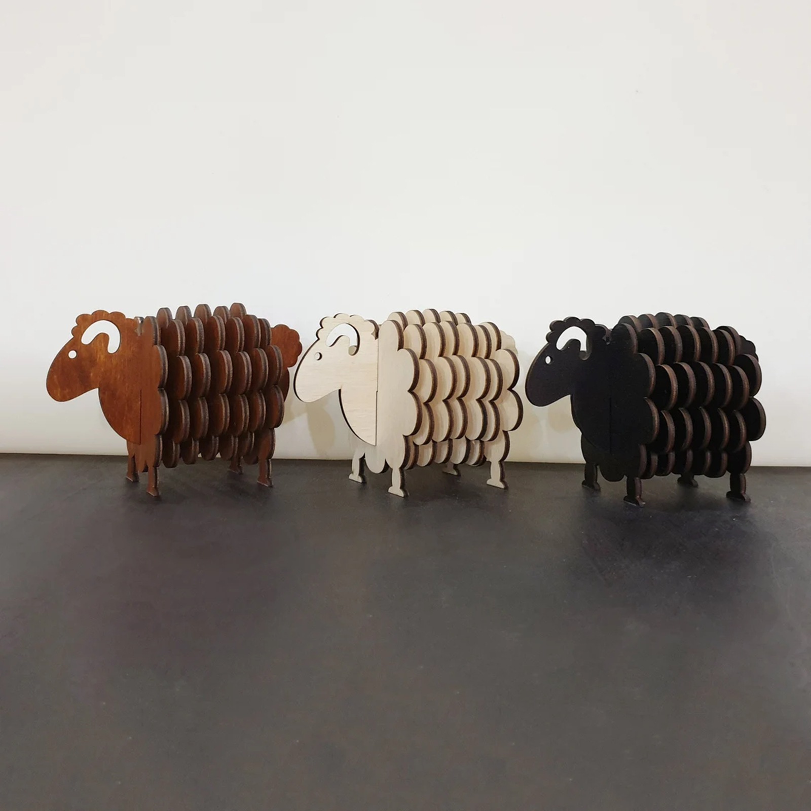 182g Weight Ornaments, coaster Home Textiles & Decor Type 1 Piece Quantity Daily Occasion Wood Material Sheep Pattern Cute Style Cute Sheep Wood Ornaments Coaster Artificial Decorations 7