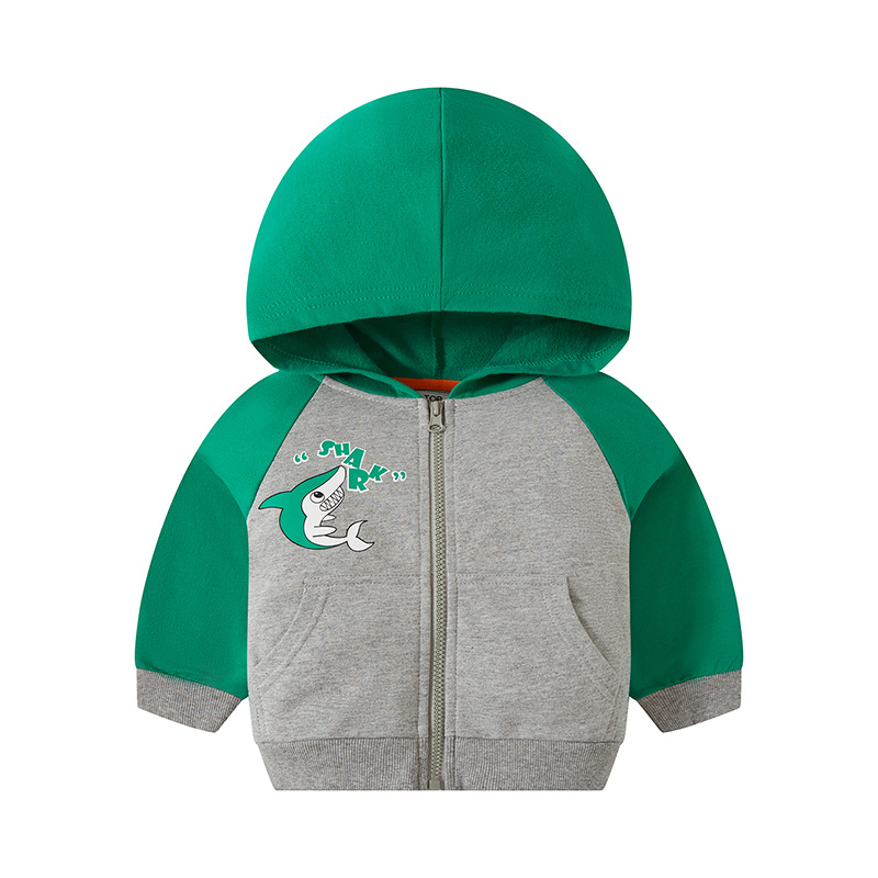 Los nuevos niños de primavera y otoño con capucha cremallera suéter de los niños con capucha casual abrigo de moda de una sola pieza de entrega