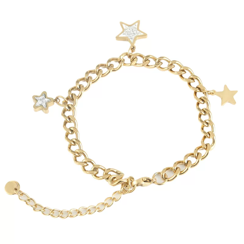 Bracelet stainless steel, with gem